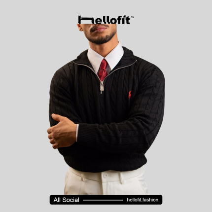 Ralph Lauren half Zipper Sweater | Black