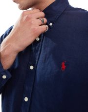 Ralph Lauren solid Oxford Shirt | Navy Blue - Image 2