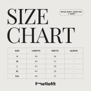 hellofit size chart shirt tshirt sweater