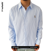 Vintage Ralph Lauren_Old Money Aesthetic sky blue_Stripe