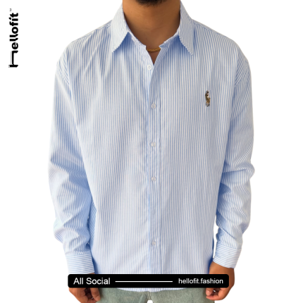 Vintage Ralph Lauren_Old Money Aesthetic sky blue_Stripe